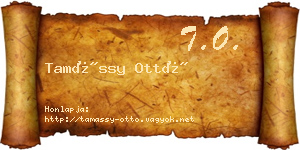 Tamássy Ottó névjegykártya